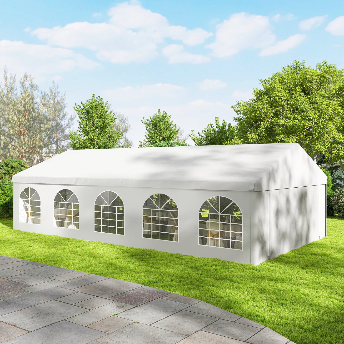 Heavy Duty Large Party Tent & Carport with Removable Sidewalls, Portable Garage Canopy Tent, White