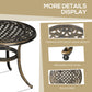 Ф23.6" Round Outdoor Side Table, Cast Aluminum Frame Patio Coffee Side Desk for Patio, Garden, Balcony, Black