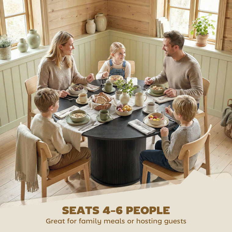 47" Round Dining Table with Fluted Pedestal Base