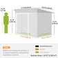 7.5' x 4.3' Outdoor Storage Shed, Waterproof Metal Garden Shed with Lockable Doors, for Backyard, Lawn, Patio, Dark Grey