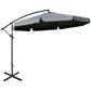 11FT Offset Hanging Patio Umbrella Cantilever Umbrella with Easy Tilt Adjustment, Cross Base and 8 Ribs for Backyard, Poolside, Lawn and Garden, Dark Grey
