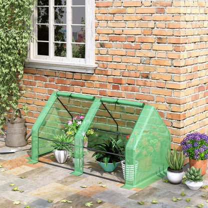 6' x 3' x 3' Green Tunnel Greenhouse with Zipper Doors