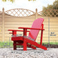 Classic Adirondack Chair, Muskoka Chairs, Garden Deck Chair with Cup Holder for Patio, Indoor, Backyard, Red
