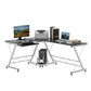 L-Shaped Computer Desk, Corner Table with Keyboard Tray for PC Laptop Desktop, Workstation Stand Home Office Furniture