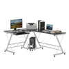 L-Shaped Corner Computer Desk with Keyboard Tray