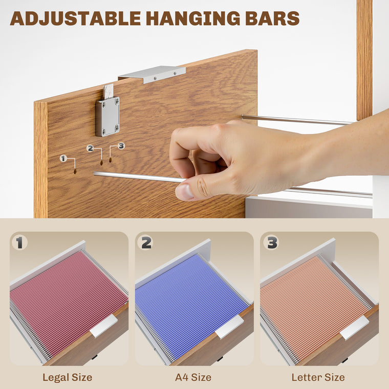 2-Drawer Lockable Filing Cabinet - White Wood