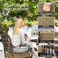 7 Pieces Outdoor Dining Set for 6, Aluminum Patio Table and Chairs Furniture Set with Umbrella Hole, Cushions, Bronze