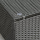 Rattan Coffee Table, Patio Side Table, Hand-woven Wicker Furniture with Tempered Glass Top Outdoor Garden Patio, Black