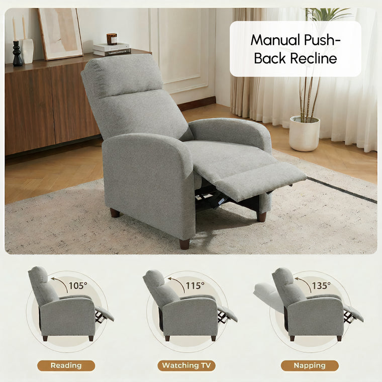 Fabric Manual Recliner Chair