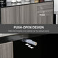 Kitchen Sideboard Storage Cabinet, Modern Coffee Bar with Push-Open Design and 2 Drawers for Living Room, Black