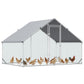 9.8' x 6.6' x 6.6' Chicken Coop Cage, Outdoor Hen House w/Cover & Lockable Door
