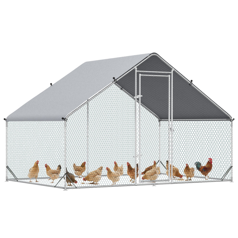 9.8' x 6.6' x 6.6' Chicken Coop Cage with Lockable Door