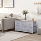 Linen Drawer Cabinet Organizer Storage Dresser Tower with 5 Removable Drawer Metal Frame Adjustable Feet for Living Room, Kitchen, Bathroom, Grey
