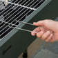 Portable BBQ Grill, Charcoal Grill with Side Seasoning Baskets, Hooks and Nets for Outdoor, Picnic, Camping, Dark Green