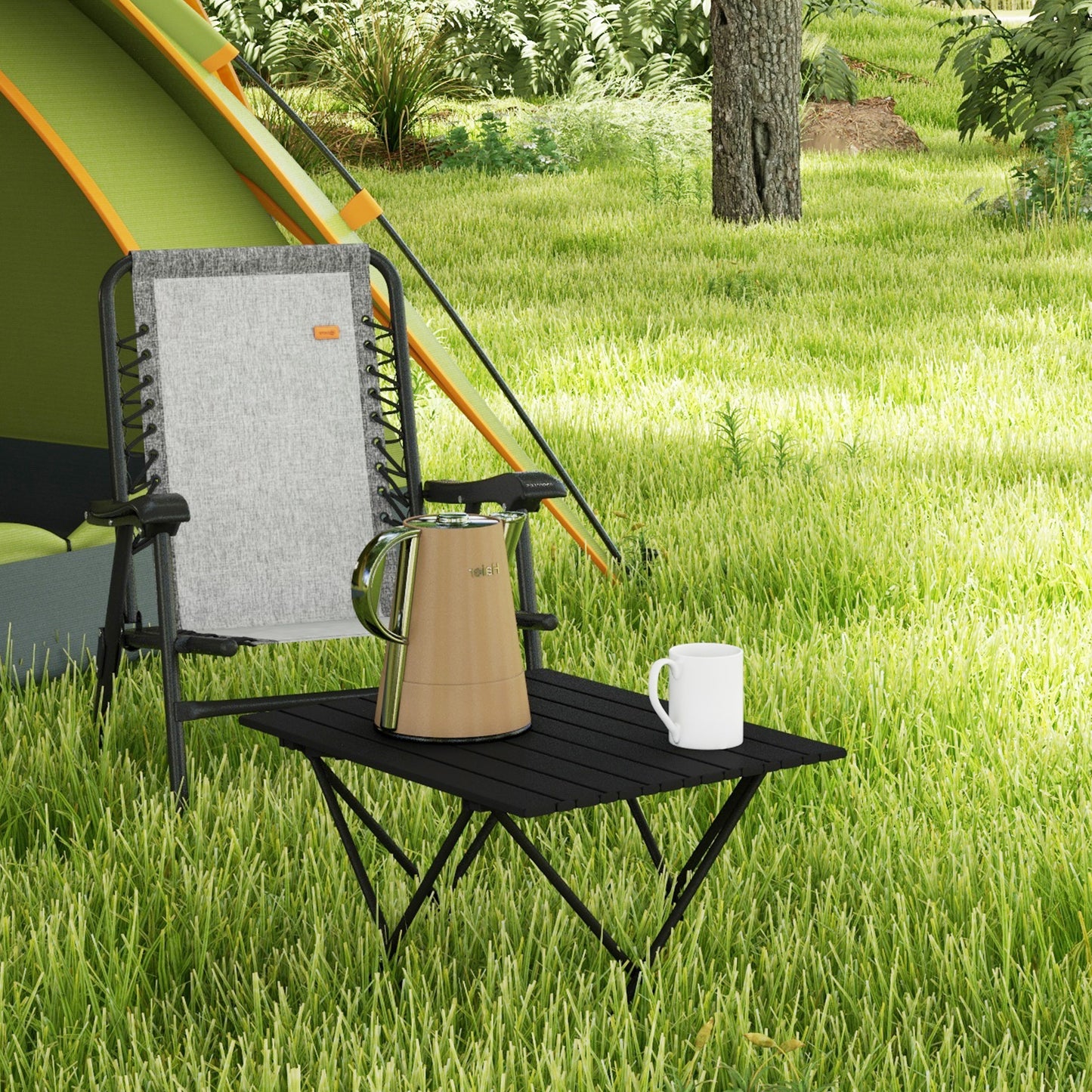 Folding Camping Table, Outdoor Portable Picnic Table with Carry Bag, Foldable Table for Camping, Picnic, Hiking, Black