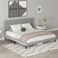 King Size Bed Frame with Upholstered Headboard, Modern Platform Bed Frame with Wood Slats, 1100 lbs Capacity, Grey