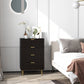 Modern Chest of Drawers 4 Drawer Dresser for Bedroom with Gold Legs and Handles, Black