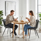 Dining Chairs Set of 2, PU Leather Upholstered Kitchen Chairs with Backrest and Steel Legs, Black