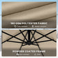 11.3 ft Cantilever Patio Umbrella with Light, Cover, Aluminium UPF50+ Offset Outdoor Umbrella Parasol, Khaki