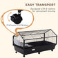 Guinea Pig Cage with Foldable Detachable Playpen, Rolling Rabbit Chinchilla Hedgehog Bunny Cage Small Animal Habitat with Water Bottle, Hay Feeder