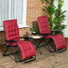 2-Piece Folding Zero Gravity Lounger with Cushion & Headrest