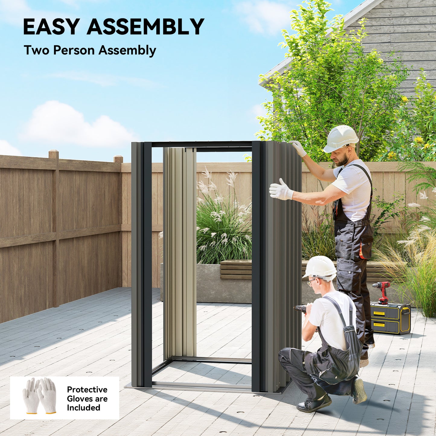 Outdoor Storage Shed with Lockable Door, Metal Garden Shed with 4 Vents for Backyard Patio
