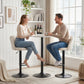 Bar Stools Set of 2, Swivel Counter Height Barstools with Footrest, Cream White