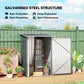 3.3' x 3.4' Lean-to Garden Storage Shed, Outdoor Galvanized Steel Tool House with Lockable Door for Patio Grey