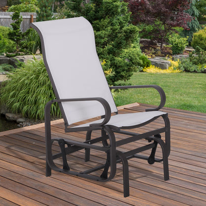 Brown & Beige Mesh Glider Swing Chair