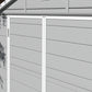 8' x 6' Plastic Garden Storage Shed with Latch Door, Vents, Sloped Roof, Light Grey