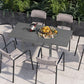 31.5"-63" Extendable Outdoor Dining Table for 4-6 with Aluminium Frame, Steel Tabletop Dark Grey