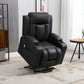 Power Lift Recliner Chair for Elderly, PU Leather Electric Recliner Chair with Footrest, Remote Control, Side Pockets and Cup Holders for Living Room, Black