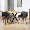 Dining Chairs Set of 2, PU Leather Kitchen Chairs with Upholstered Seats and Solid Wood Legs for Dining Room, Black