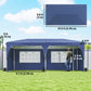 10 x 20 ft Pop Up Canopy Tent with Reflective Strips, UPF 50+ Easy up Instant Canopy with 6 Sandbags, Dark Blue