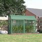 Outdoor Garden Greenhouse, Steel Greenhouse tent with 2 Doors and 4 Windows for Backyard, Patio, 9.8'x3.3'x6.6', Green