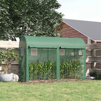 9.8' x 3.3' x 6.6' Green Steel Greenhouse Tent with 2 Doors