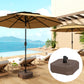 Square Patio Umbrella Base Holder, Outdoor Umbrella Stand, 17.7" L x 17.7" W x 9.8" H Brown