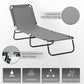 Outdoor Folding Lounge Chair, Steel Tanning Chair with Reclining Back, Breathable Mesh for Beach, Yard, Patio, Red