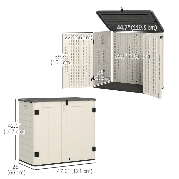 185 Gallon Storage Cabinet with Openable Top and Lockable Doors