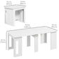 23.6"-70.9" Extendable Dining Table for 6-8 People, Space-Saving Rectangular Kitchen Table for Small Spaces, Dining Room, Kitchen, Living Room, White
