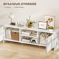 TV Stand for up to 65 Inch TV, Nordic Entertainment Center with 2 Cabinets and 2 Open Shelves for Living Room, White