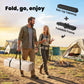 4ft Folding Camping Table, Waterproof Picnic Table with Roll Up Top and Metal Frame, Black