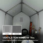 Outdoor Storage Shed Portable Garage with Roll-up Door for Motorcycle, Bike, Garden Tools, Beige