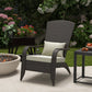 Patio Wicker Adirondack Chair, Outdoor Rattan Muskoka Chair with Cushions for Patio, Garden, Backyard Dark Blue