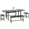 5-Piece Extendable Dining Set for 4-6 - Black