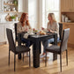 Dining Table Set for 2, Square Kitchen Table and Chairs, Dining Room Table and PU Leather Upholstered Chairs, Black