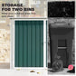Outdoor Steel Wheelie Trash Can, Storage Shed With Double Door & Lid Rubbish Cover for 2 Trash Cans