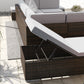 9 Pieces Wicker Patio Furniture Set with Cushion, Light Grey
