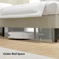 Queen Size Bed Frame with Adjustable Upholstered Headboard Platform Bed Frame Wood Slat Support Noise Free Light Grey