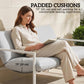 2 Piece Patio Furniture Set, Outdoor Loveseat Sofa Set with Thick Cushions and Coffee Table for Porch Garden, Light Grey
